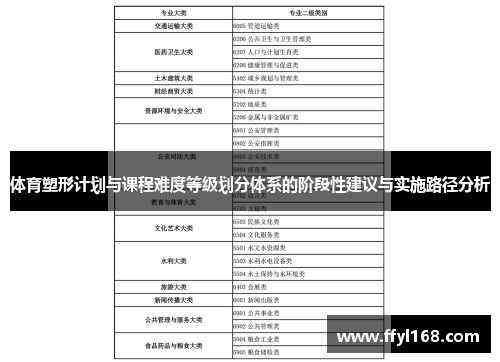 体育塑形计划与课程难度等级划分体系的阶段性建议与实施路径分析