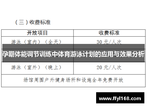 孕期体能调节训练中体育游泳计划的应用与效果分析